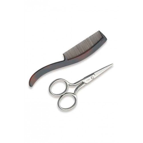 Denco 3.5" Mustache Scissor & Comb 2pk
