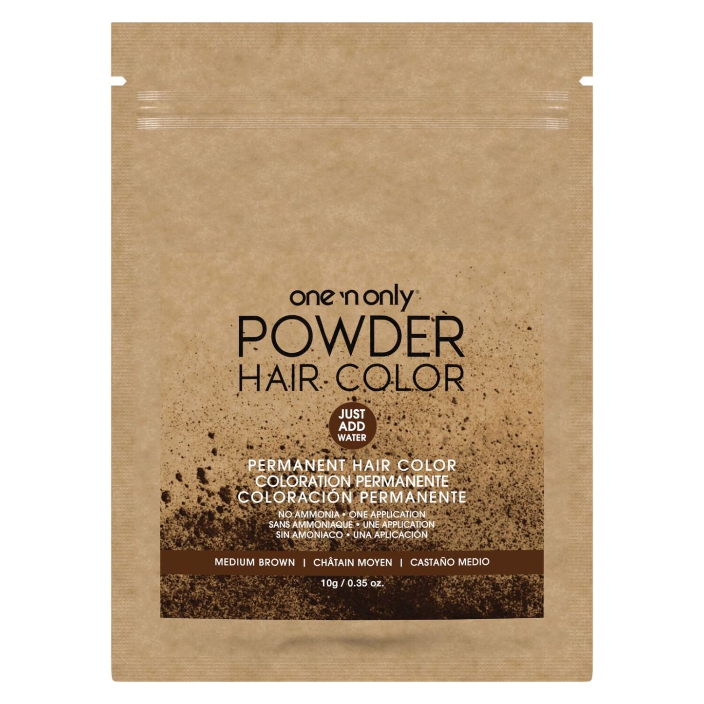 99999  by   One 'n Only Powder Permanent Hair Color Packet Medium Brown