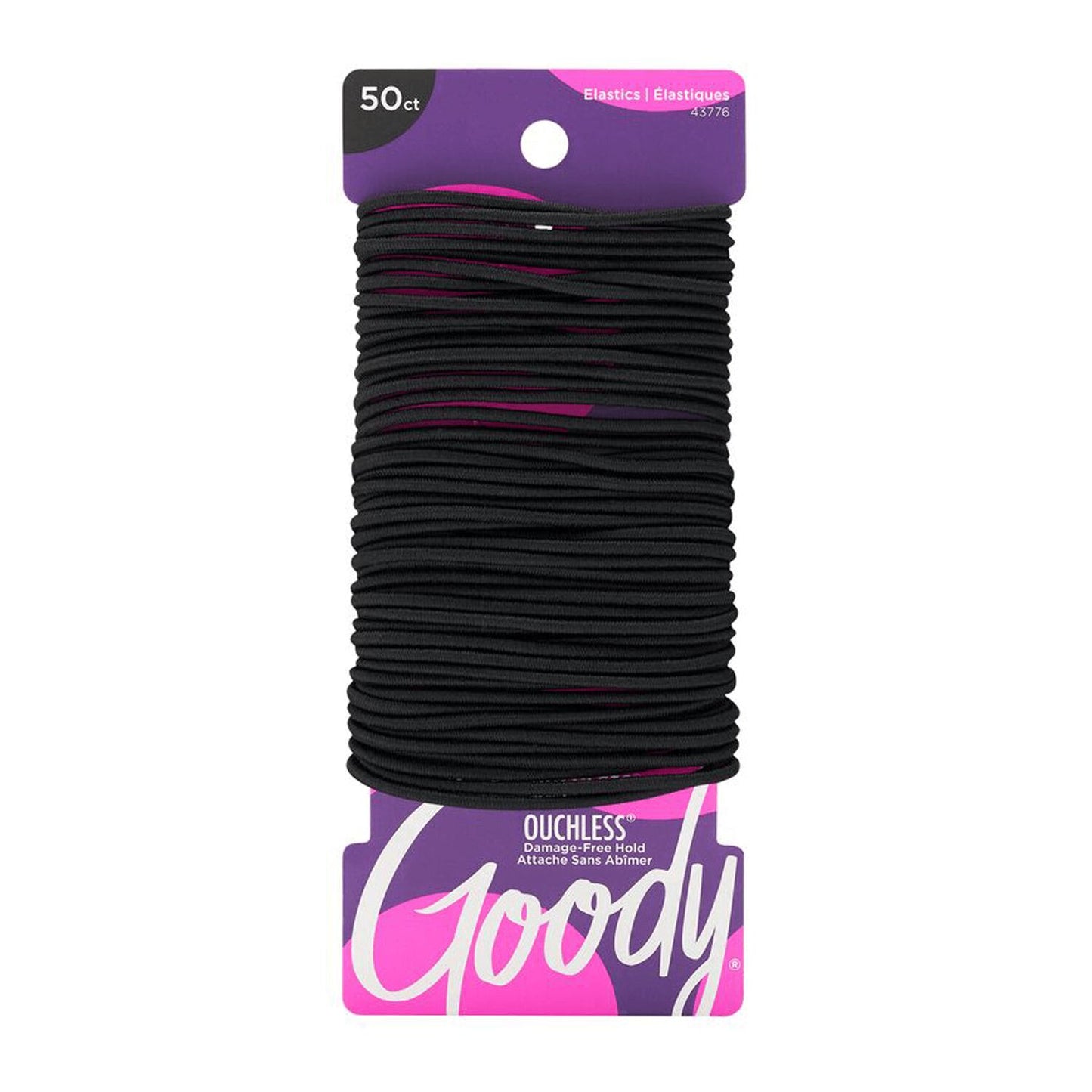 Goody Ouchless Large Thin Black Elastics 50 Count