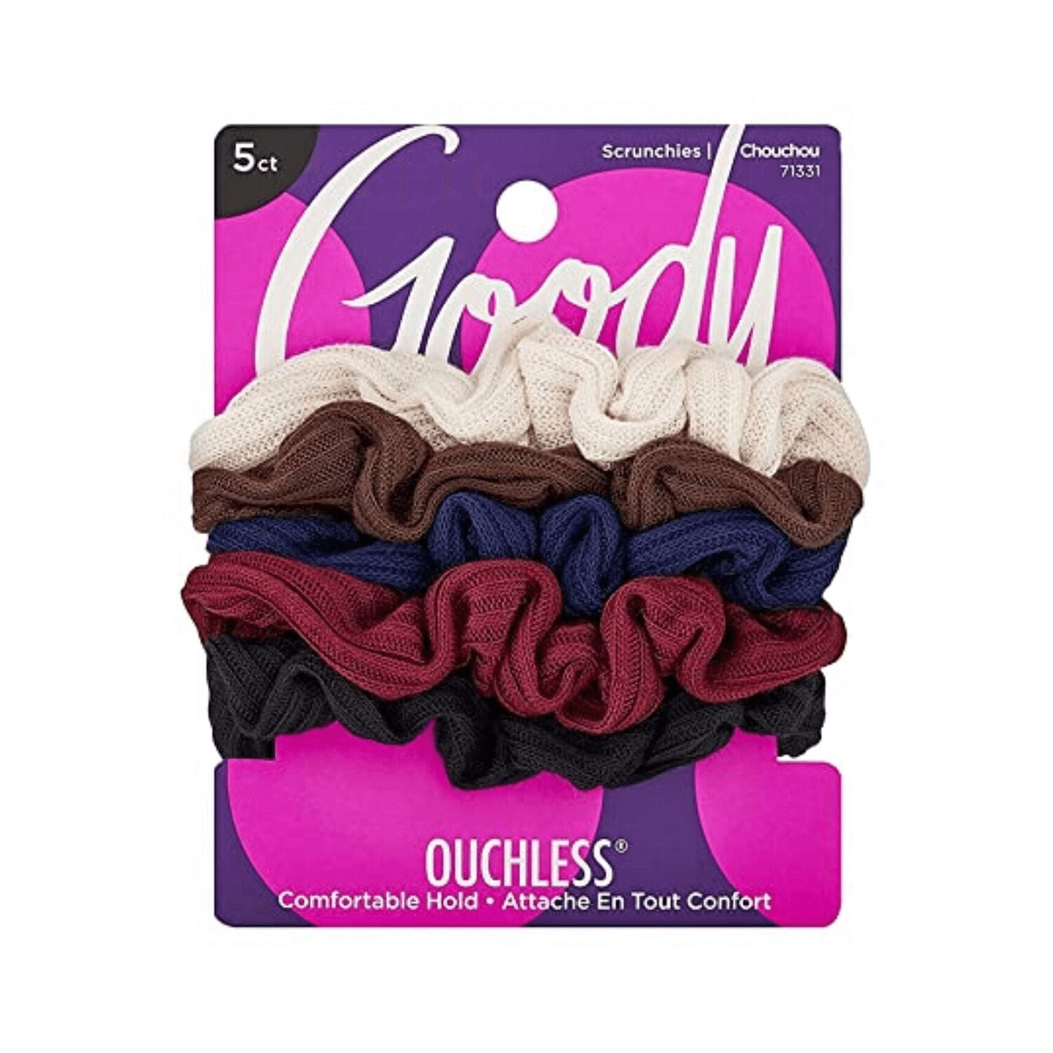 Goody Small Ribbed Scrunchies 5 Count