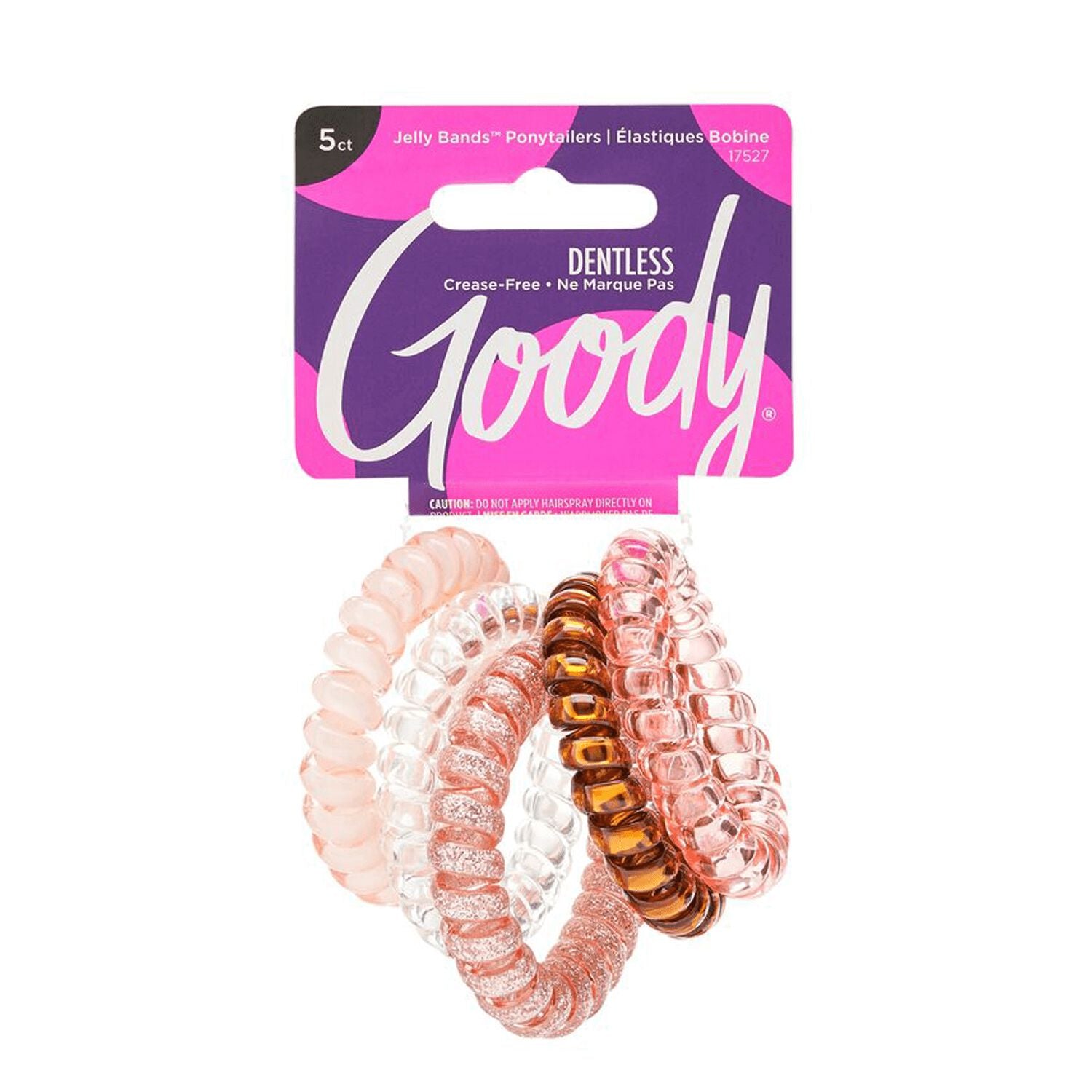 Goody Trend Blush Pink Coil Elastics 5 Count
