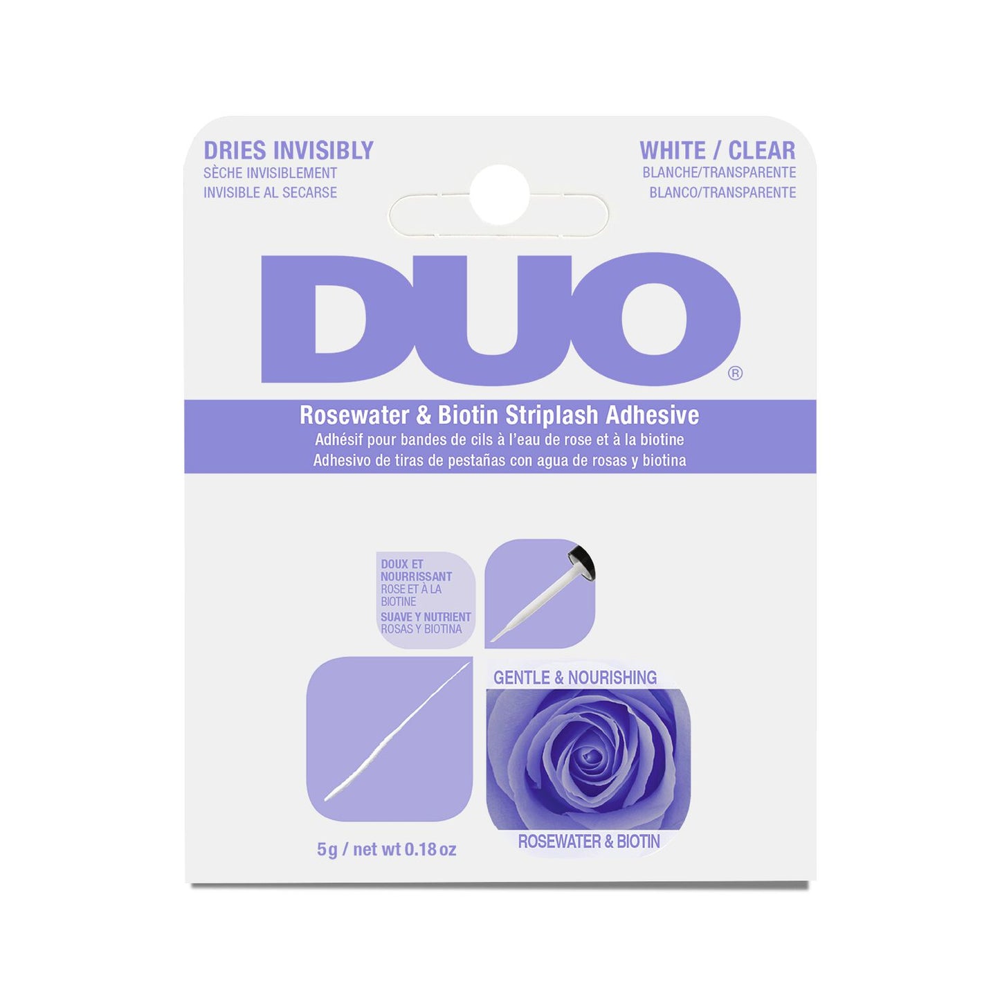 Lash Glue and Remover  by   Ardell DUO Clear Rosewater & Biotin Striplash Adhesive