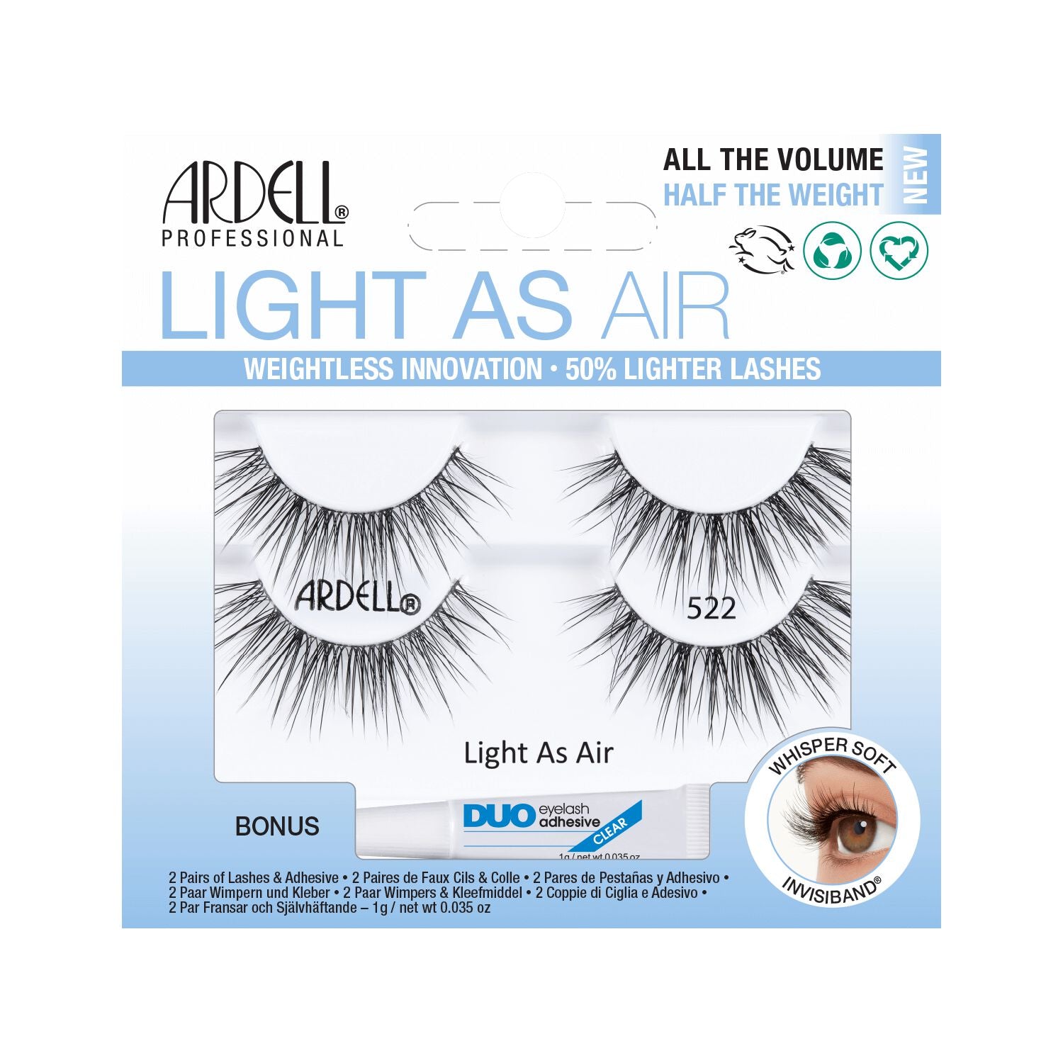 Light As Air Lashes  by   Ardell Light As Air Twin Pack Lashes #522