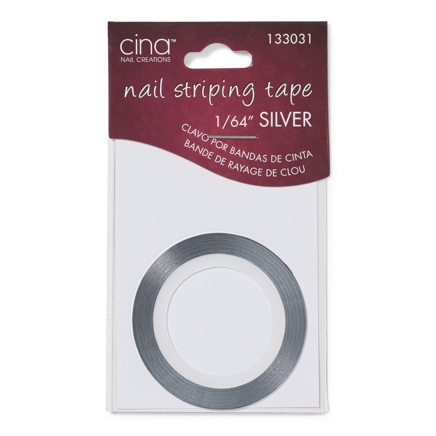 Cina Nail Creations Silver Nail Striping Masking Tape