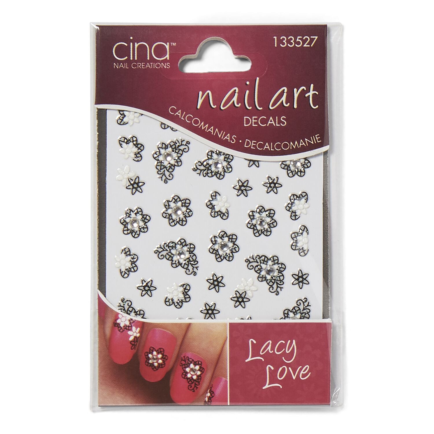 Cina Nail Creations Lacey Love 3D Nail Art Jewelry Decals