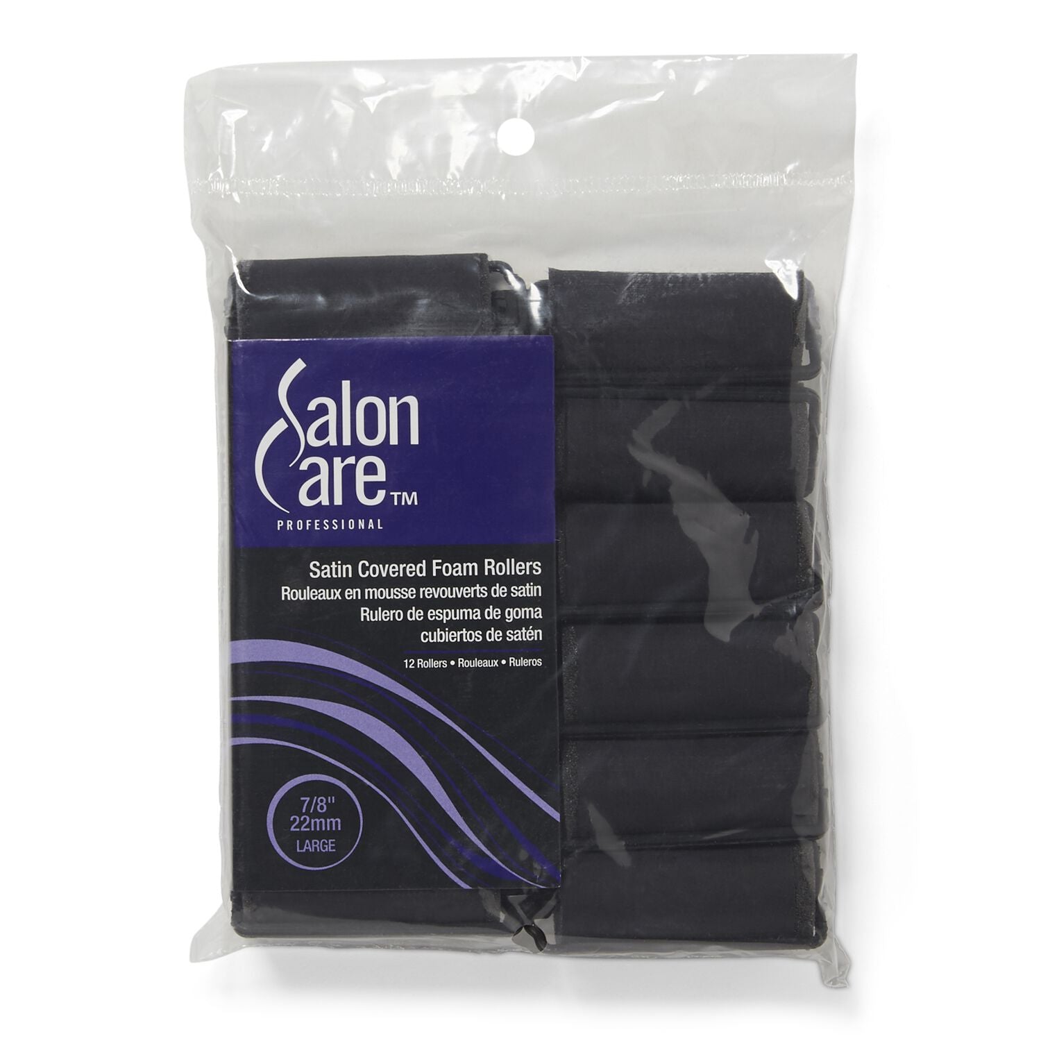 Salon Care Satin Foam Rollers 7/8 Inch