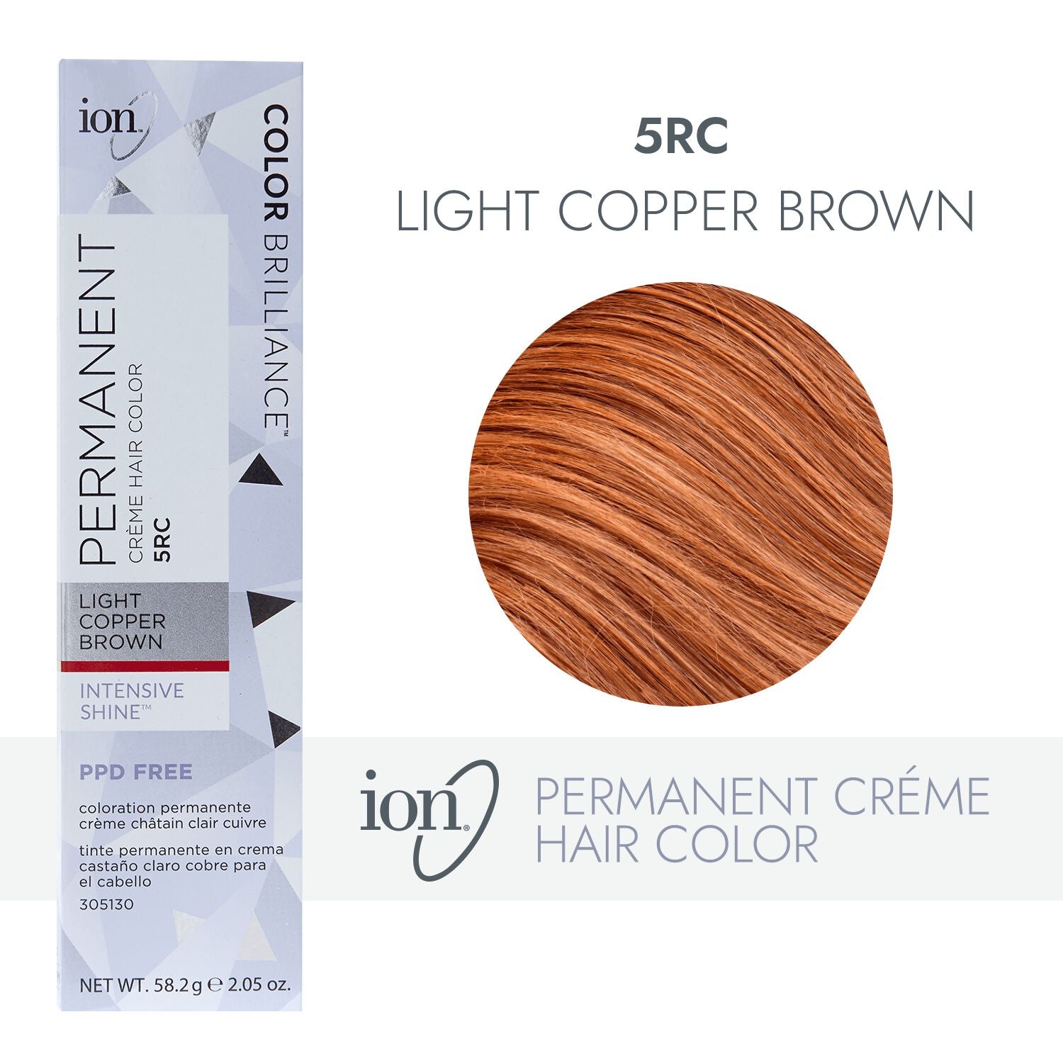 ion Permanent Creme 5RC Light Copper Brown