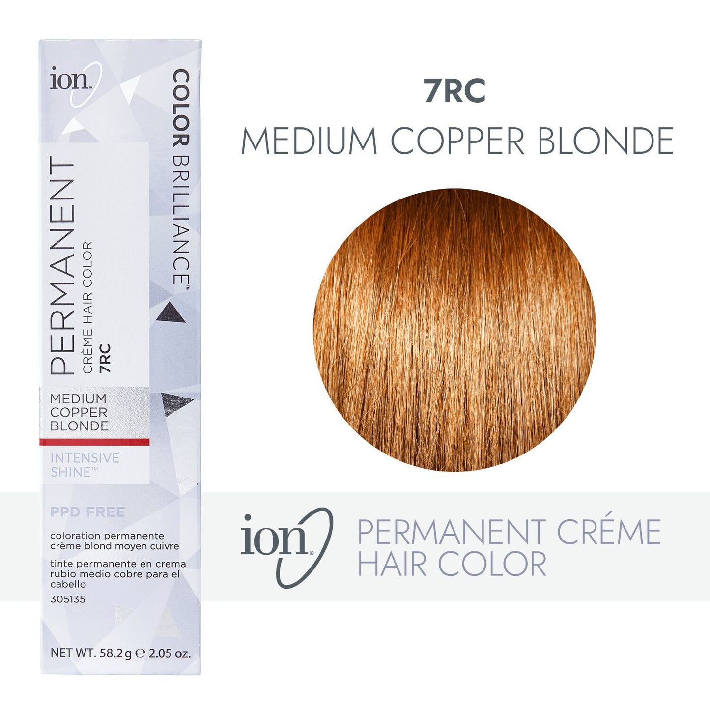 ion 7RC Medium Copper Blonde Permanent Creme Hair Color