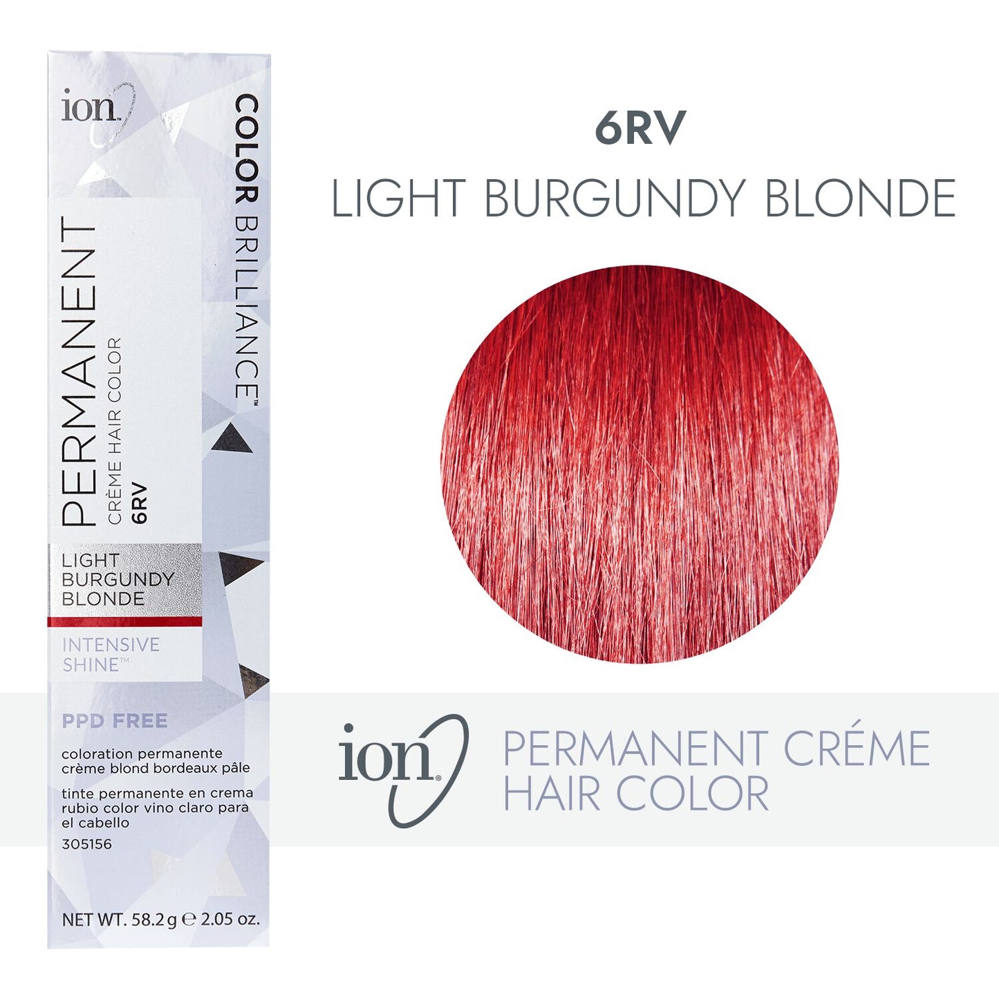ion 6RV Light Burgundy Blonde Permanent Creme Hair Color