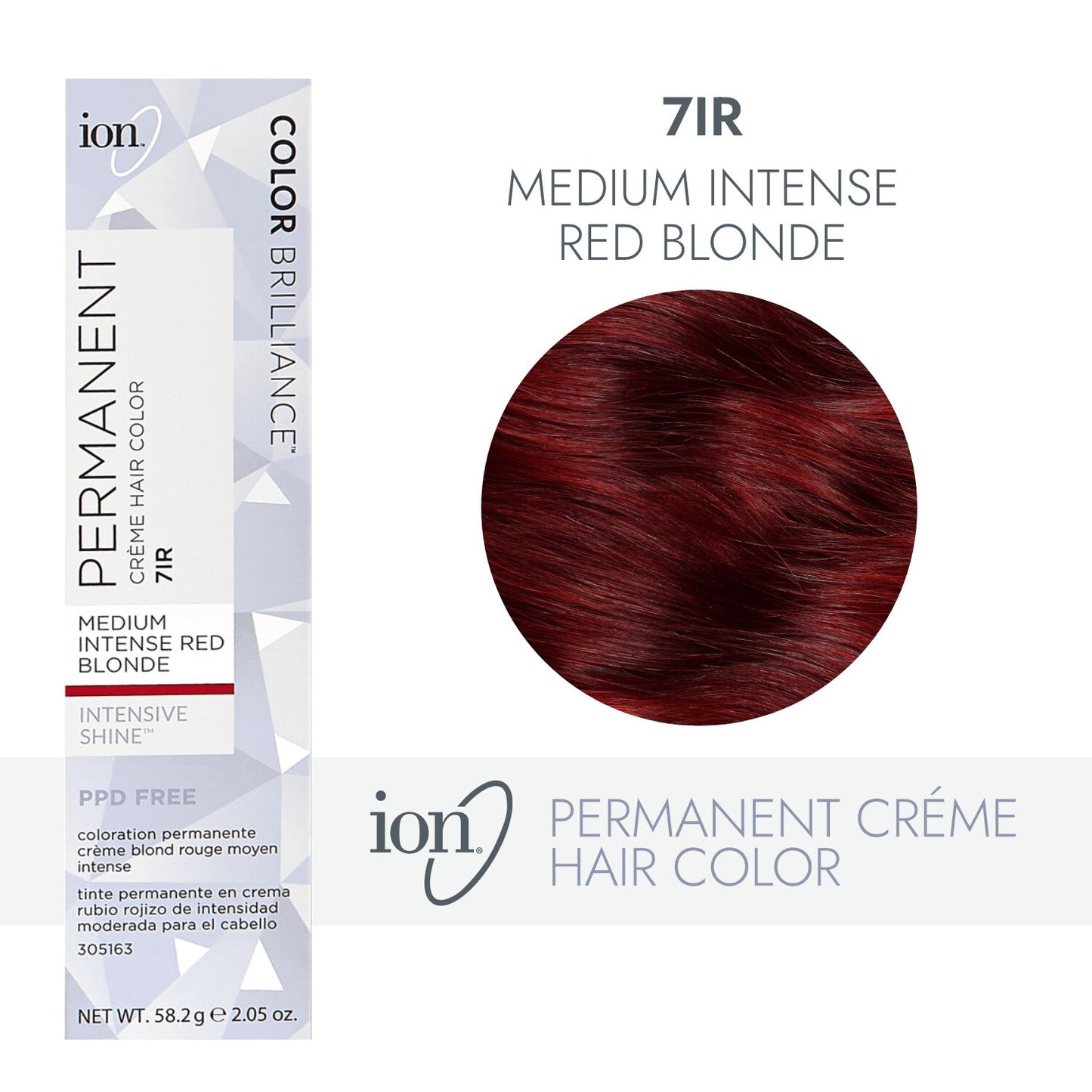 ion 7IR Medium Intense Red Blonde Permanent Creme Hair Color