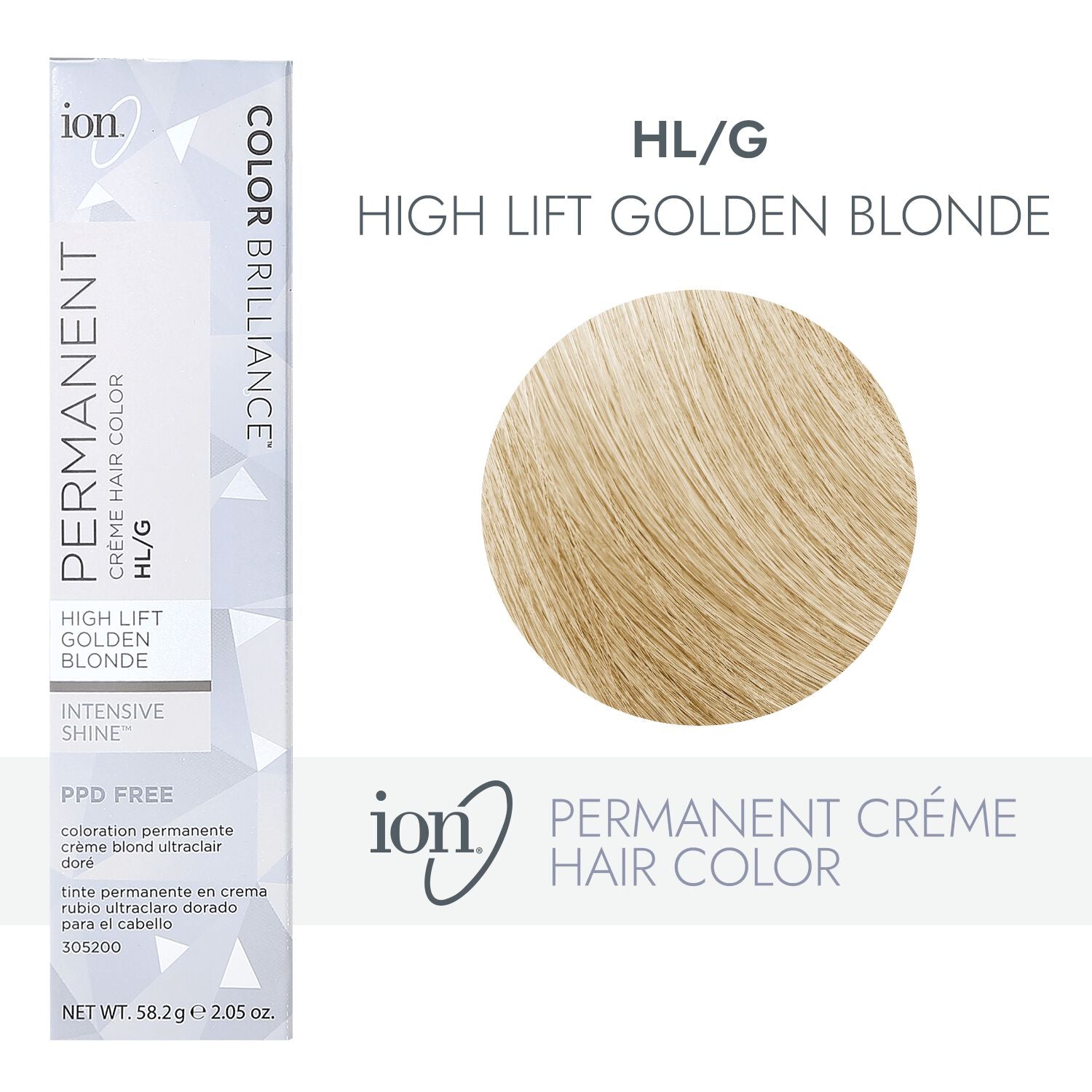 ion HL-G Hi Lift Golden Blonde Permanent Creme Hair Color