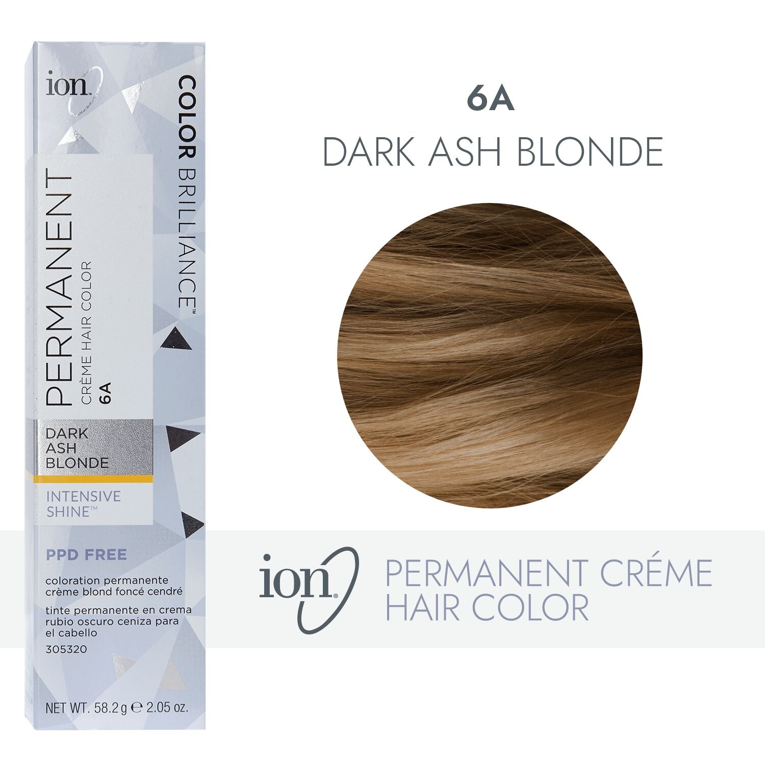 ion 6A Dark Ash Blonde Permanent Creme Hair Color
