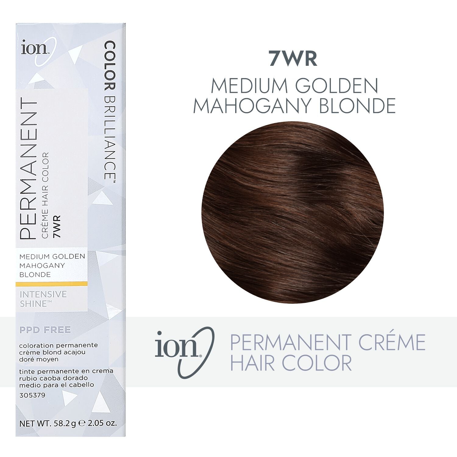 ion 7WR Medium Gold Mahogany Blonde Permanent Creme Hair Color