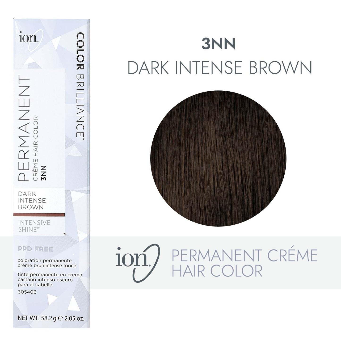 ion 3NN Dark Intense Brown Permanent Creme Hair Color