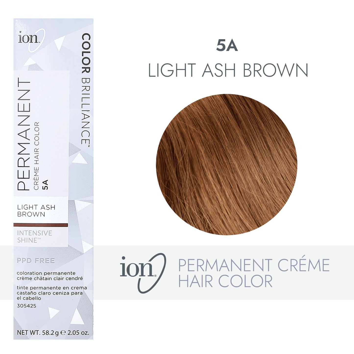 ion 5A Light Ash Brown Permanent Creme Hair Color