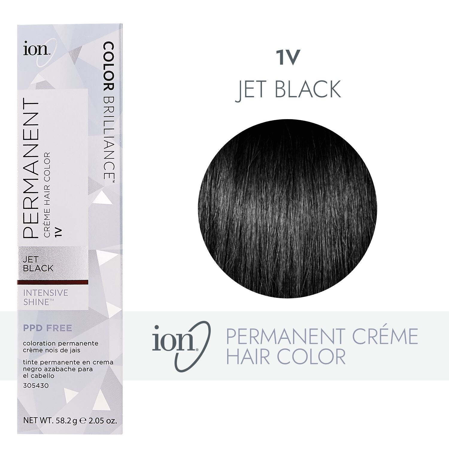 ion 1V Jet Black Permanent Creme Hair Color