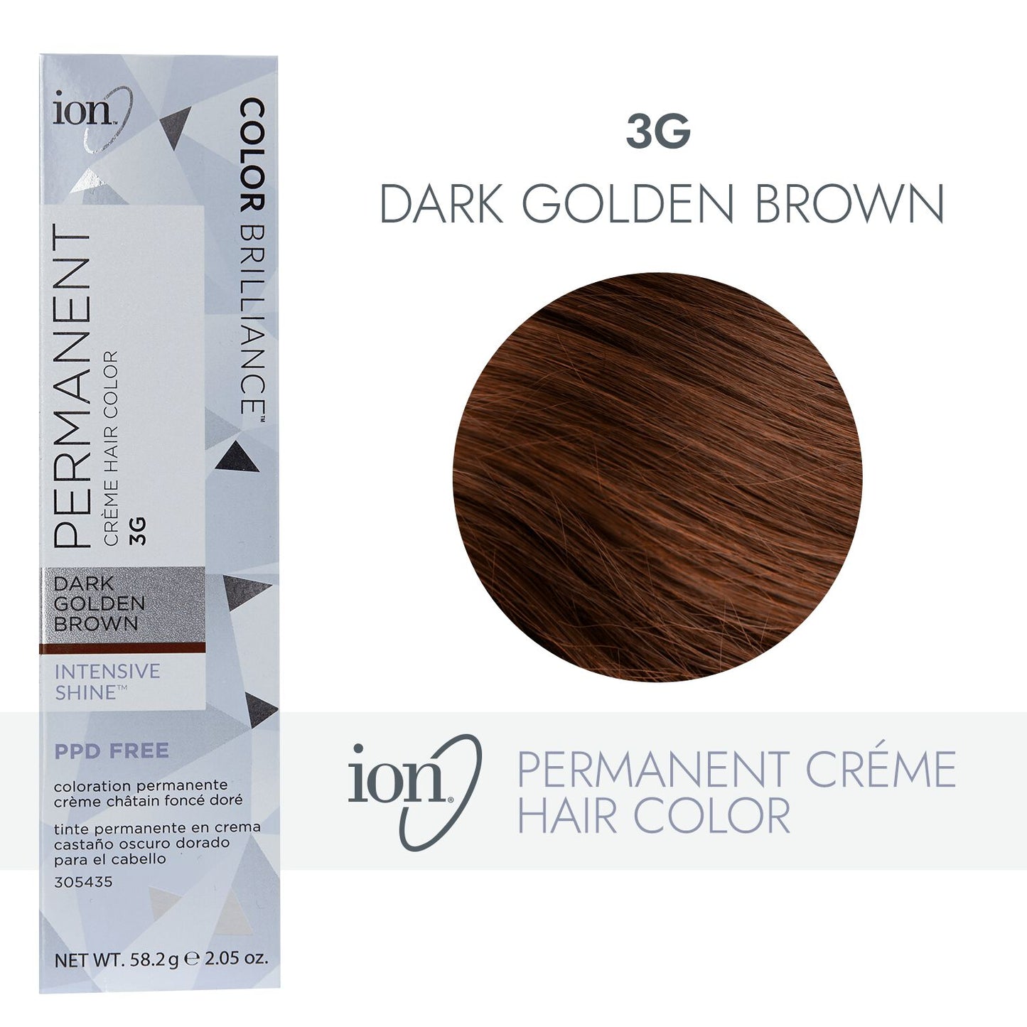 ion 3G Dark Golden Brown Permanent Creme Hair Color