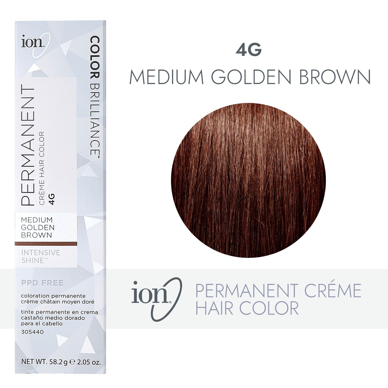 ion 4G Medium Golden Brown Permanent Creme Hair Color