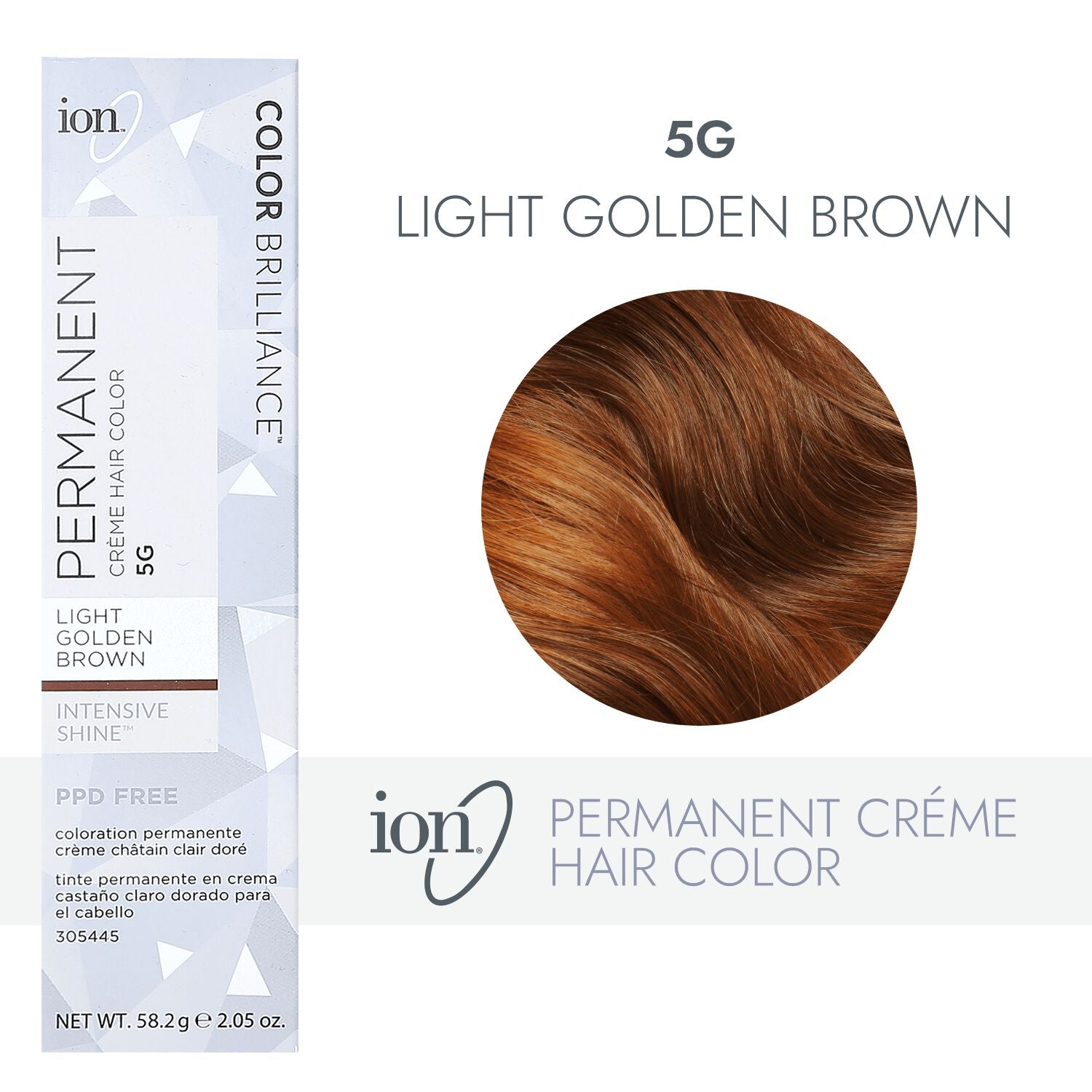ion 5G Light Golden Brown Permanent Creme Hair Color