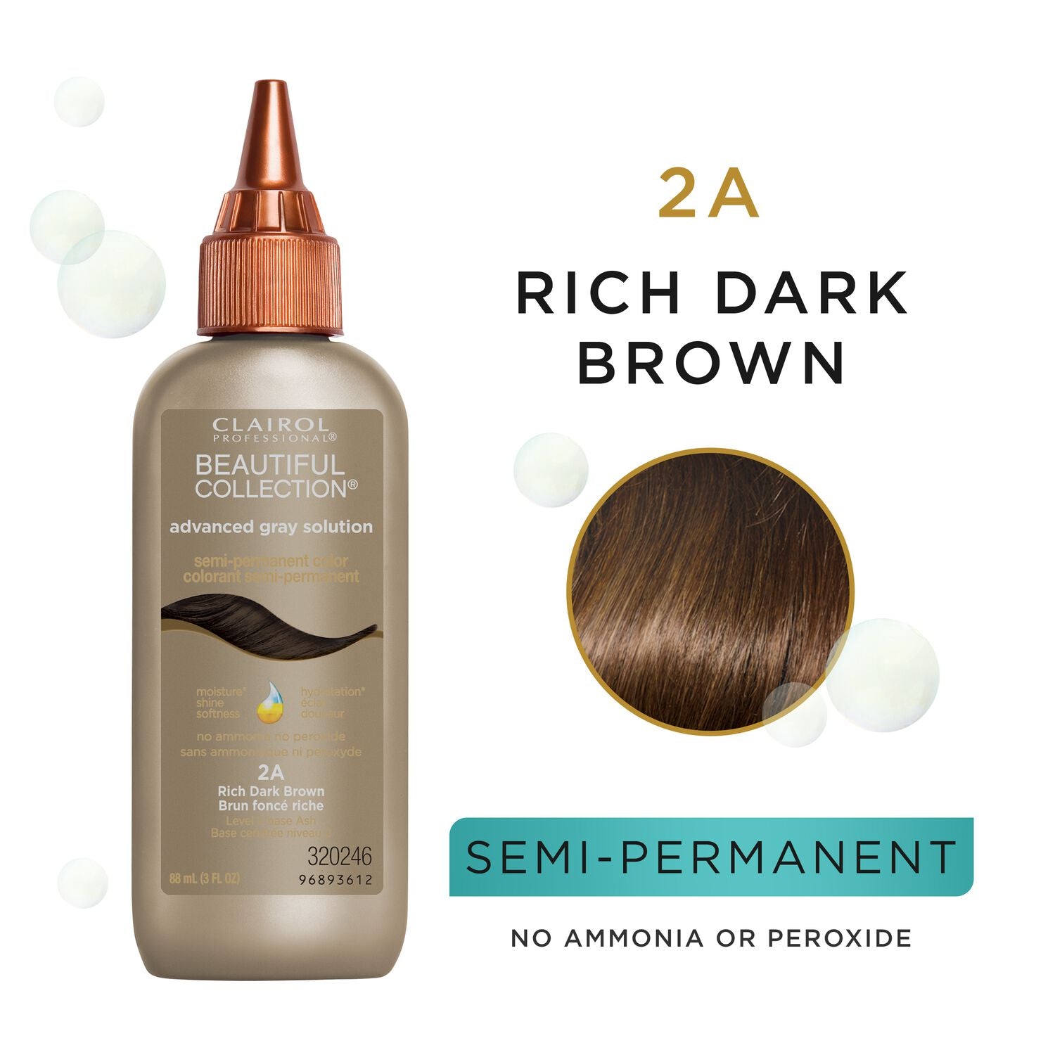 Beautiful Collection  by   Clairol Professional Clairol Beautiful Collection Advanced Gray Solution Semi-permanent Color Rich Dark Brown