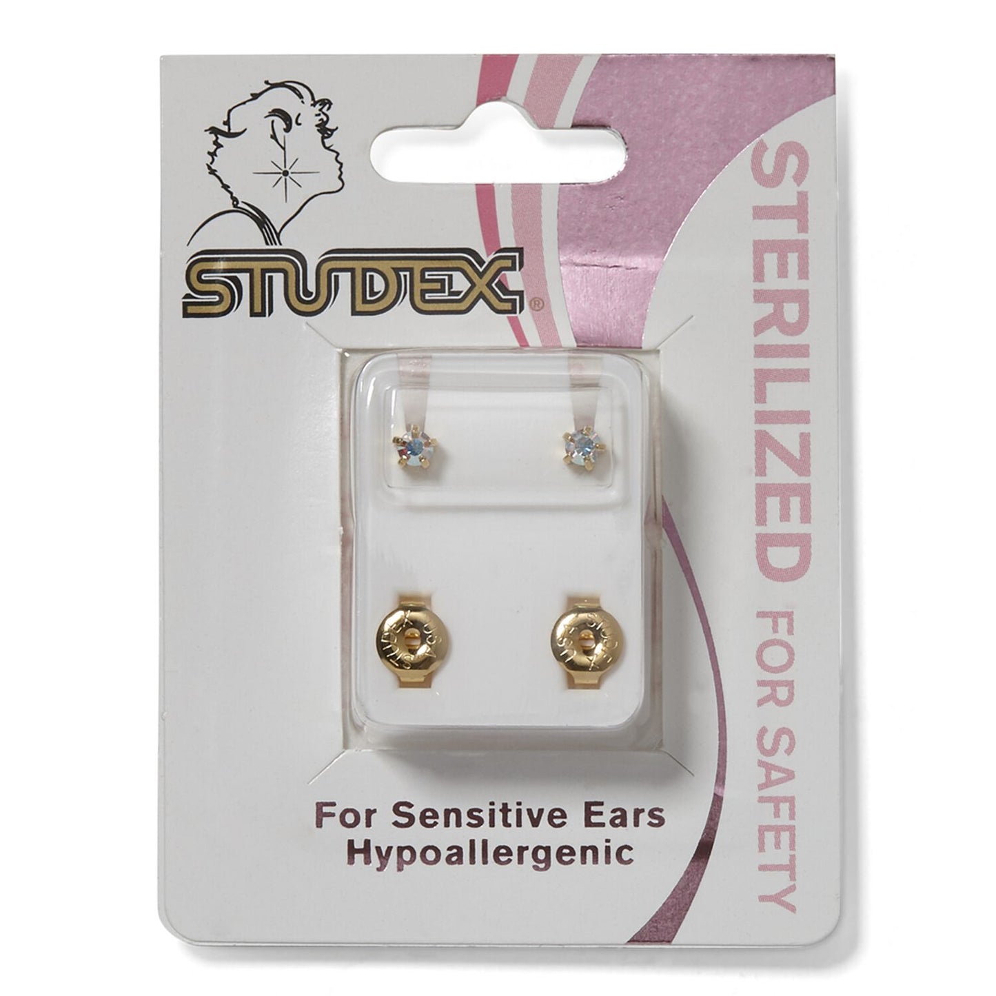 Studex Gold Plated Aurora Borealis Ear Piercing Studs