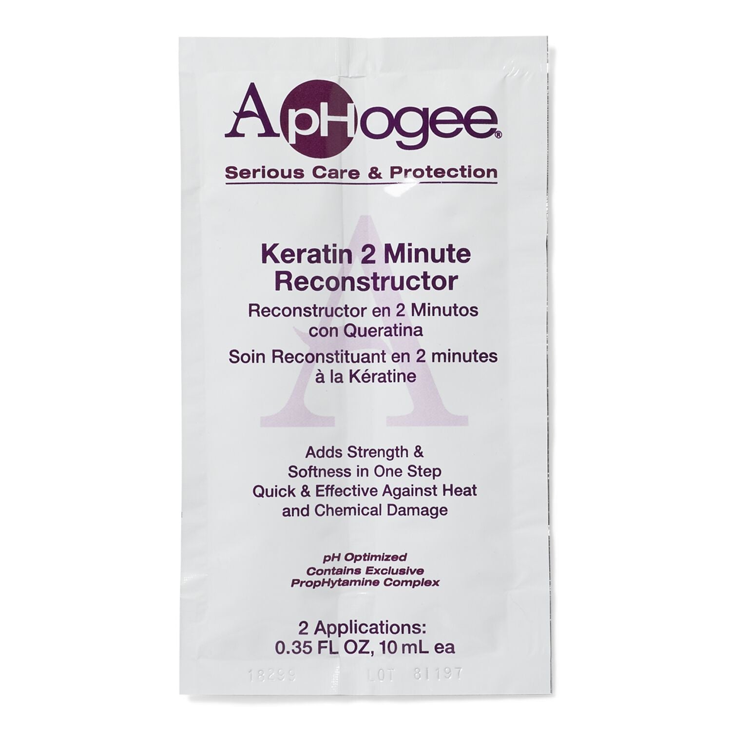 ApHogee Two Minute Intensive Keratin Reconstructor Packette
