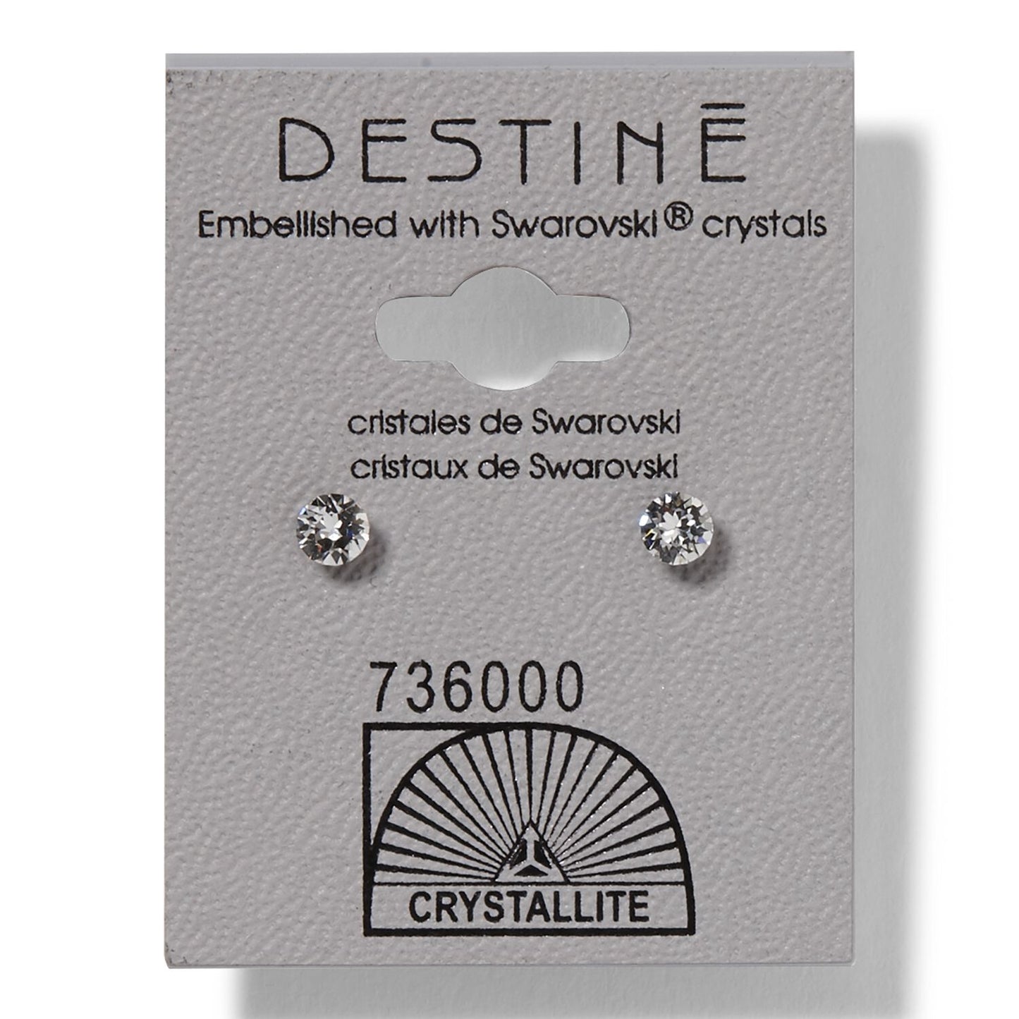 1210  by   Crystallite Destine Clear Diamond Cut Earrings 4mm