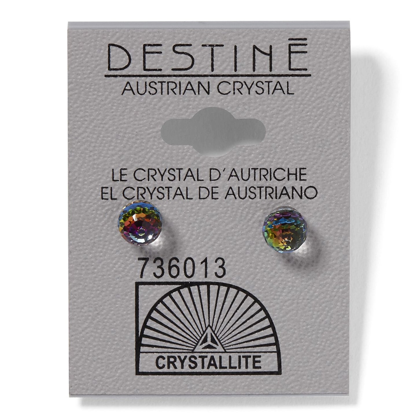 Crystallite Destine Vitrail Medium 6mm Faceted Ball Earring