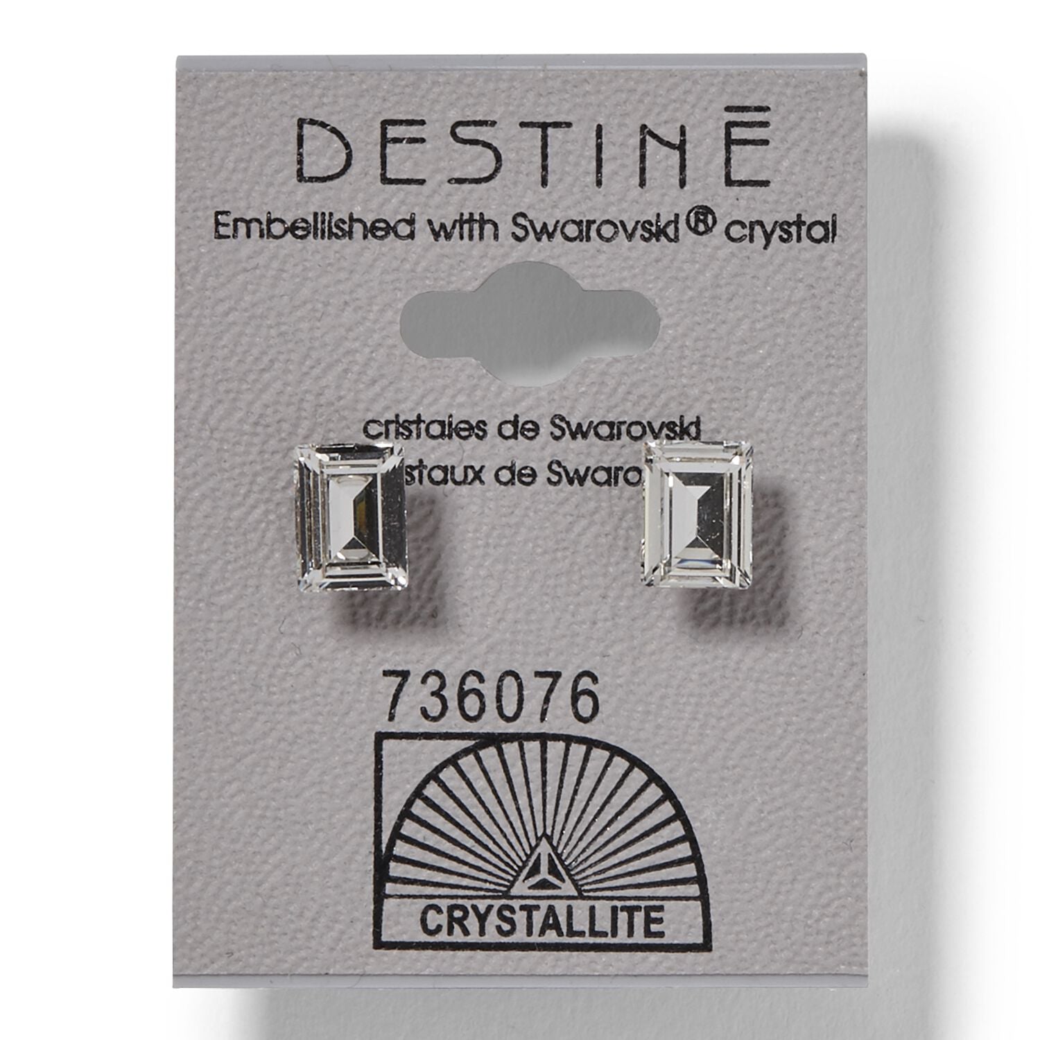 Crystallite Destine Austrian Cut Square Post Earrings