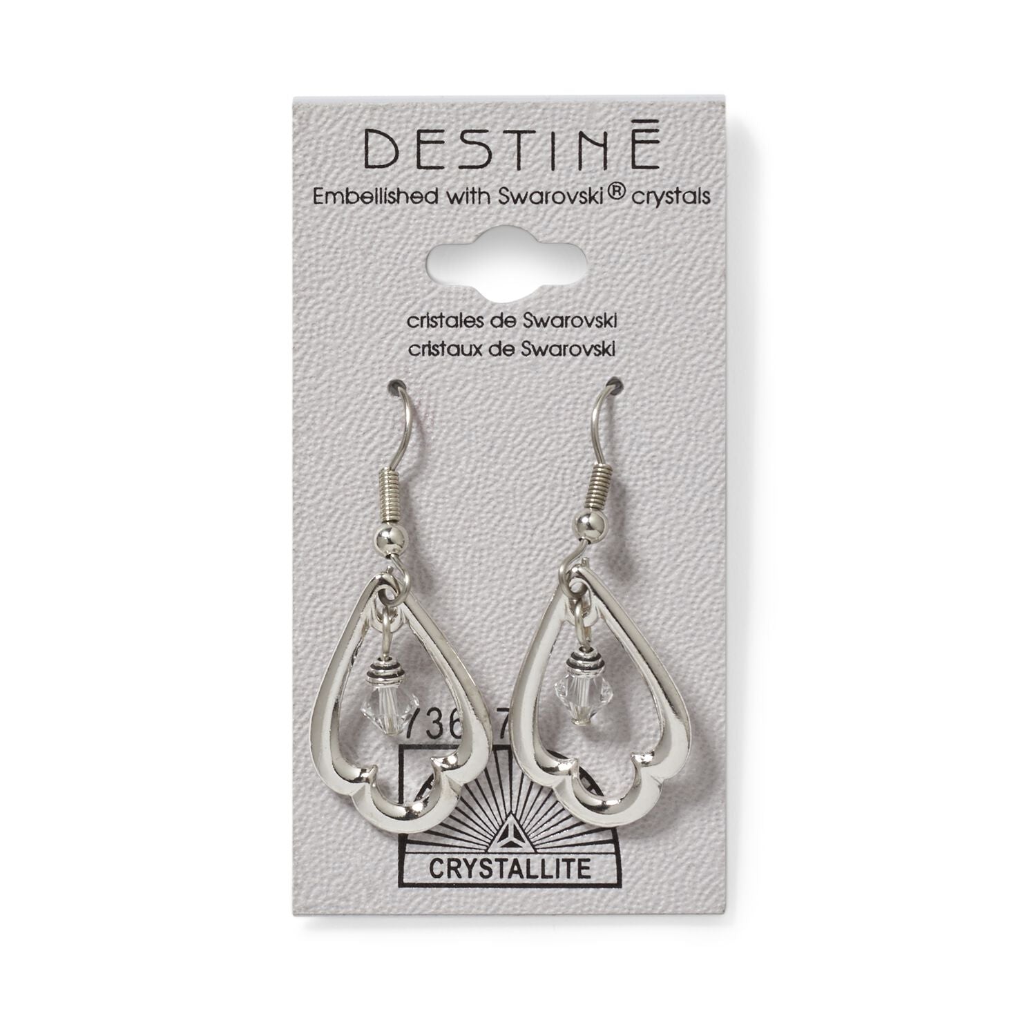 Crystallite Destine Trefoil Dangle Earrings