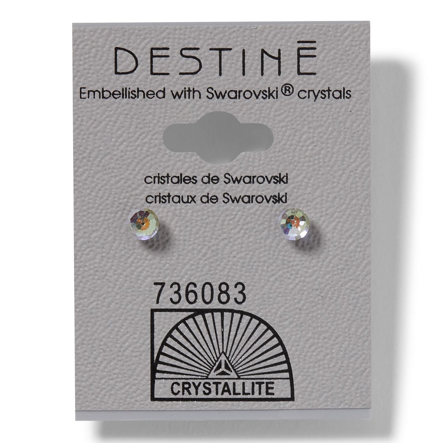 Crystallite Destine Aurora Borealis Faceted Ball Earring