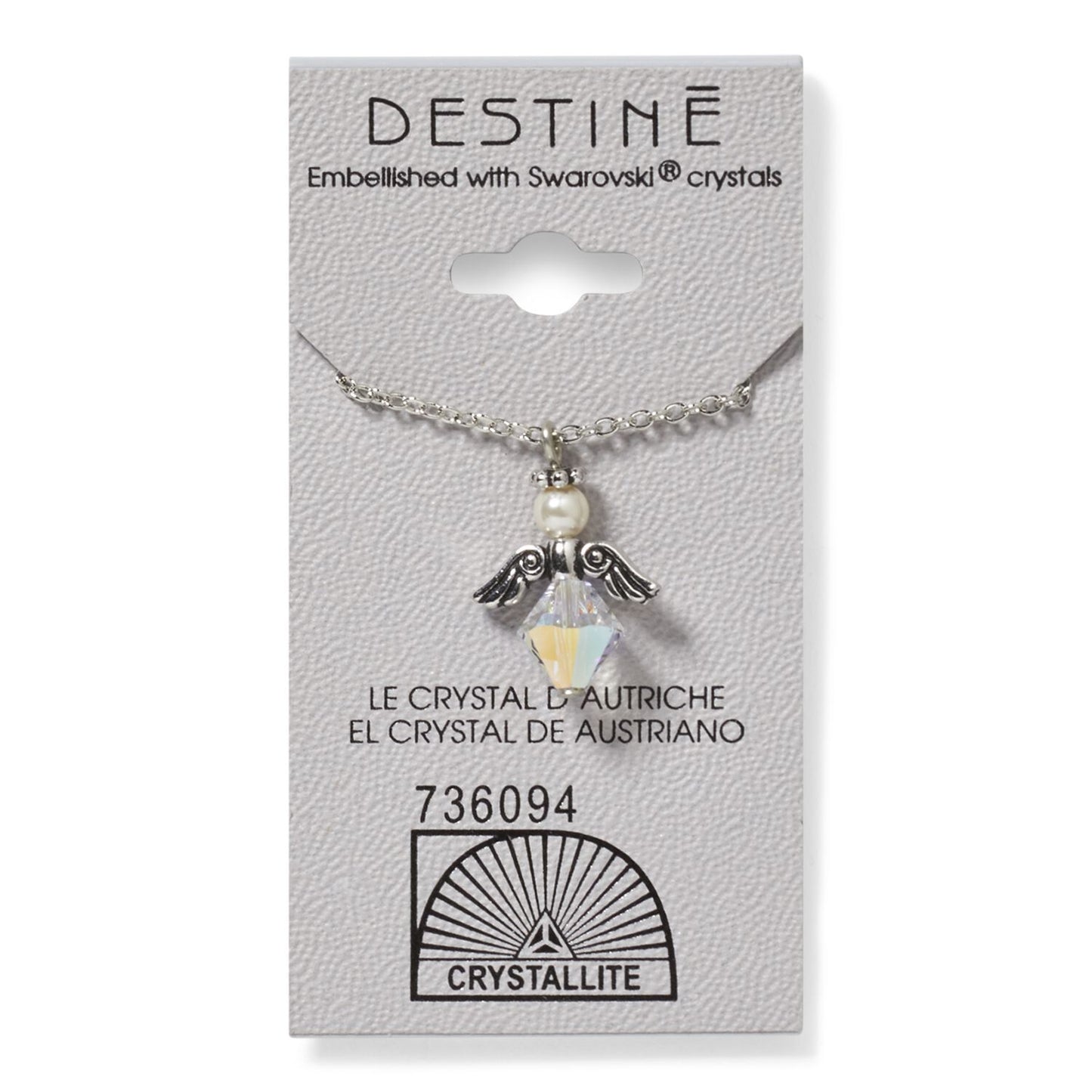 Crystallite Destine Austrian Crystal AB Angel Necklace
