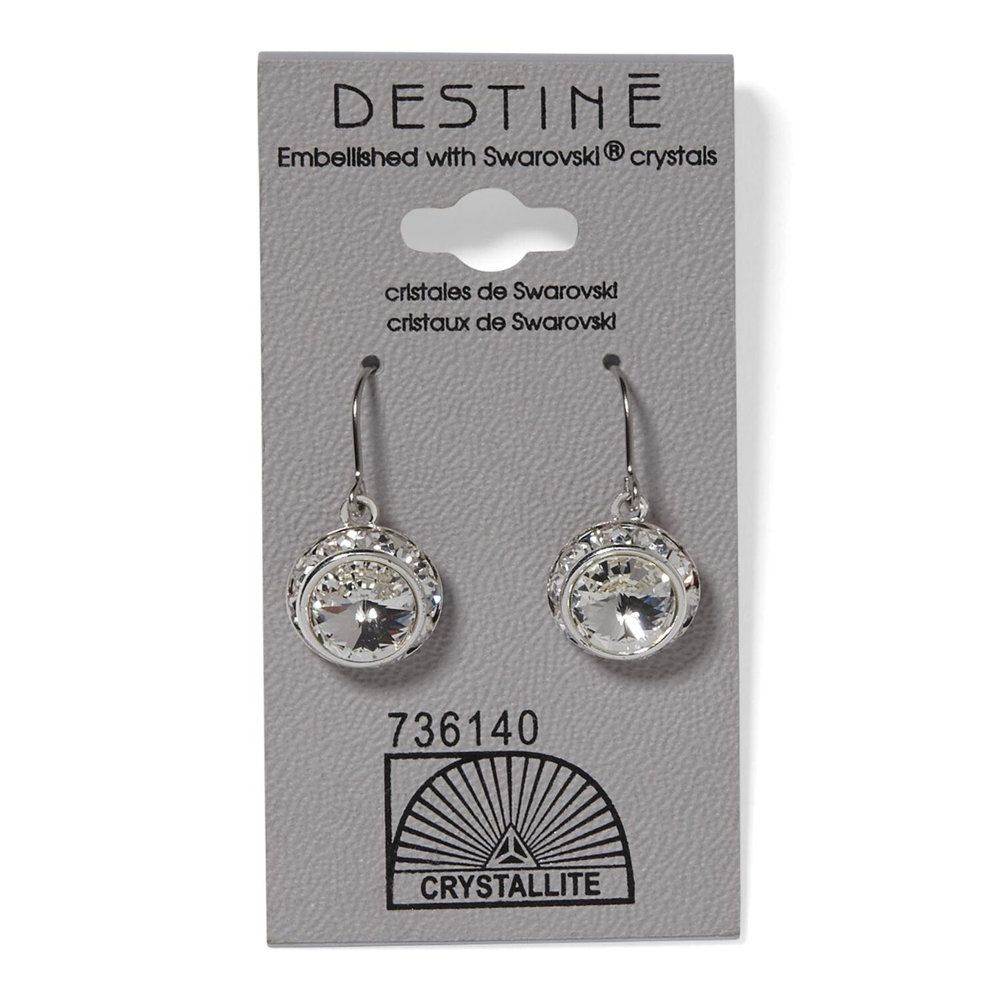 Crystallite Crystal Rhinestone Rivoli Dangle Earring