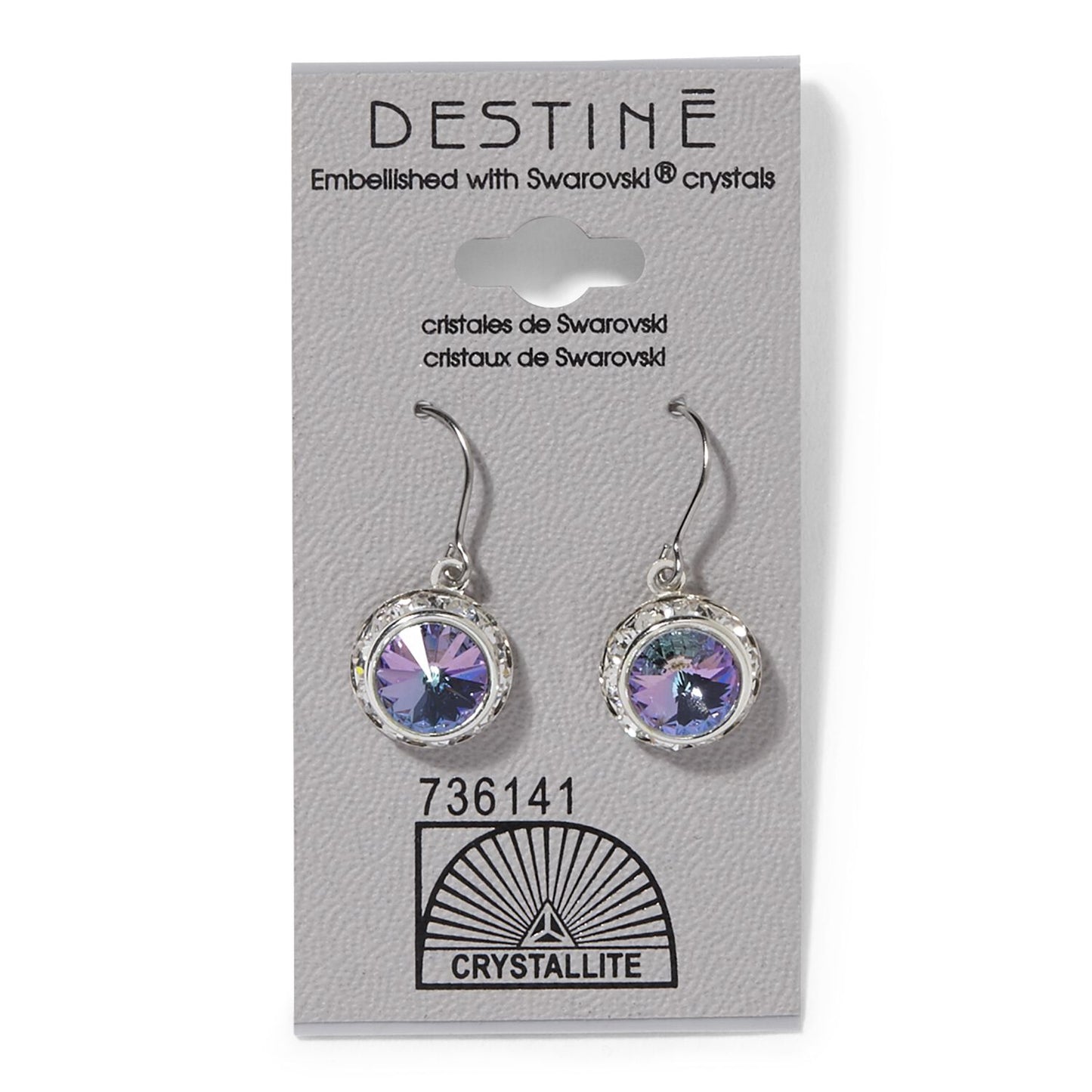 Crystallite VL Rhinestone Rivoli Dangle Earrings