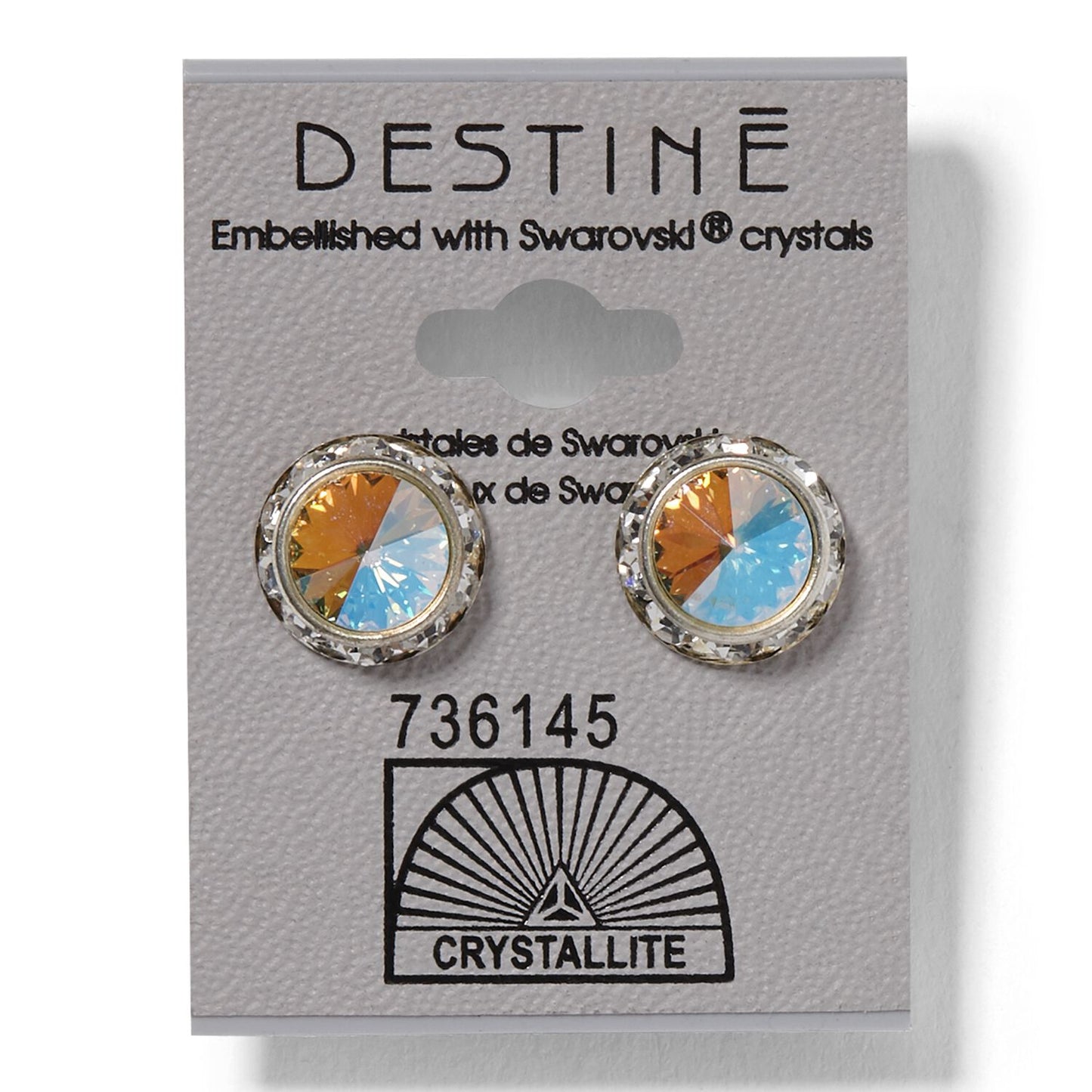 931  by   Crystallite AB Rhinestone Rivoli Earrings