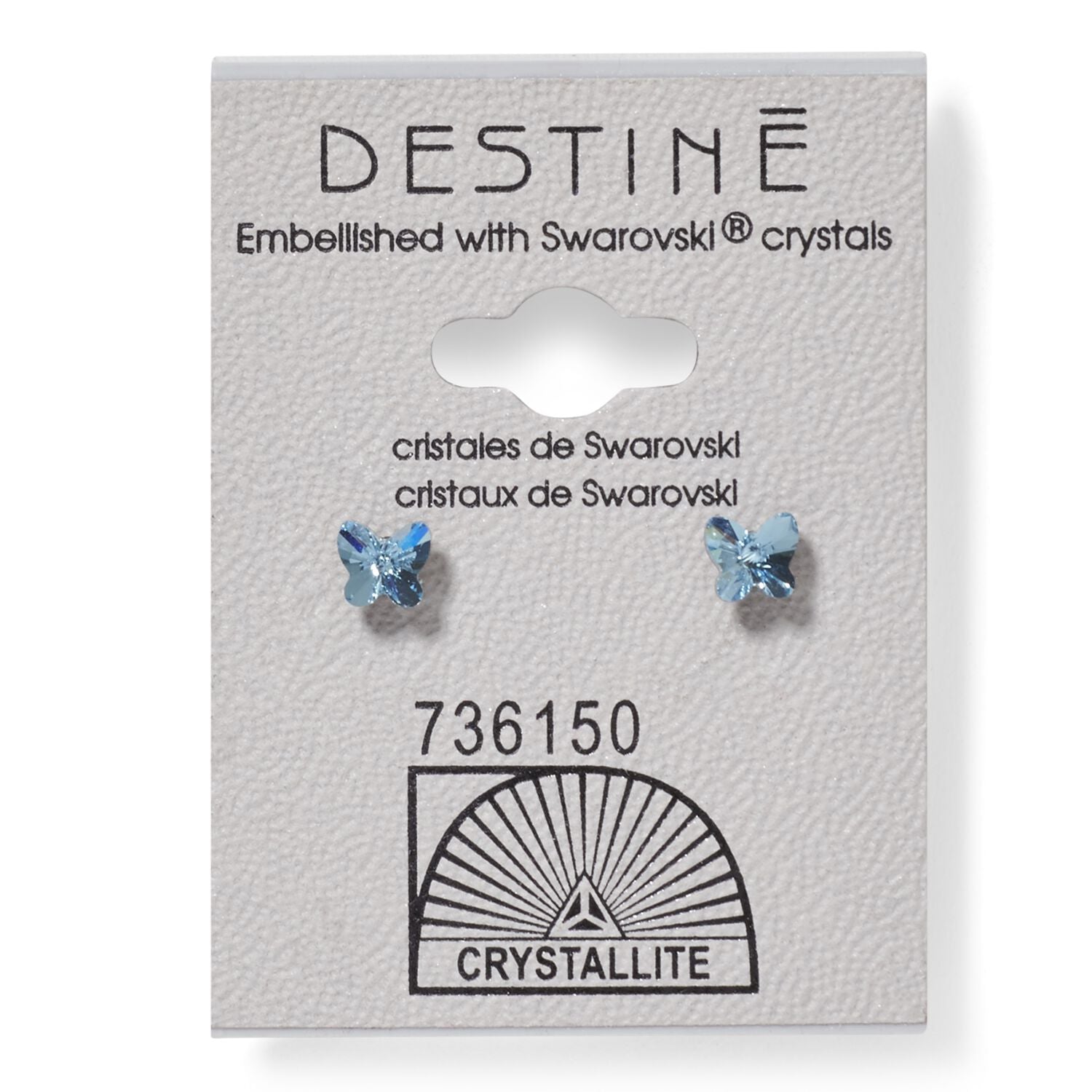 Crystallite Destine Aqua Butterfly Earring
