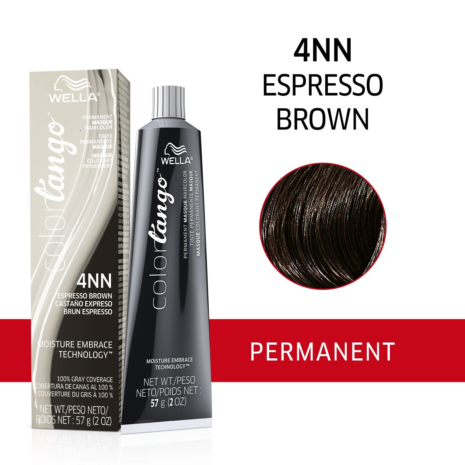 Color Tango  by   Wella 4NN Espresso Brown Permanent Masque Hair Color