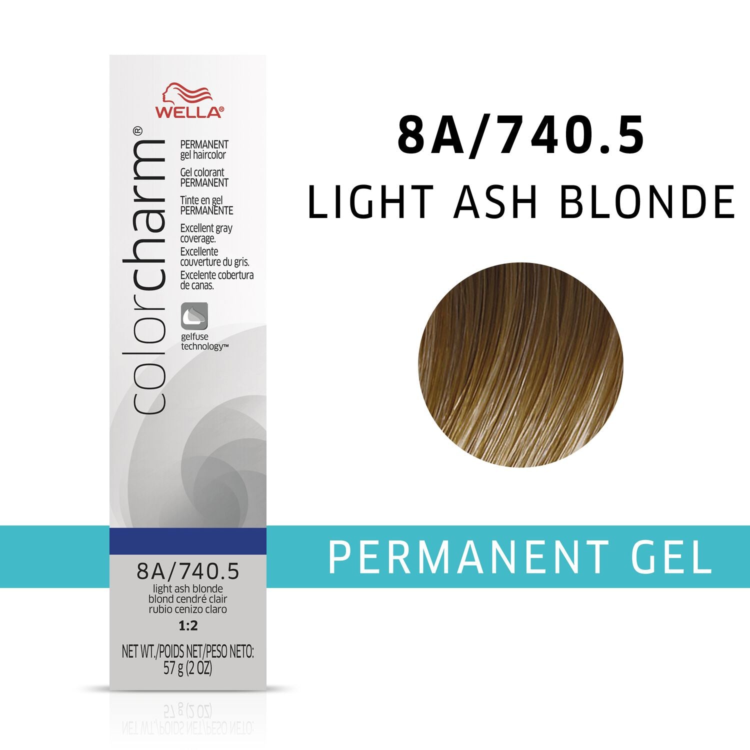 Color Charm  by   Wella Color Charm Tube 740 1/2/8A Light Ash Blonde