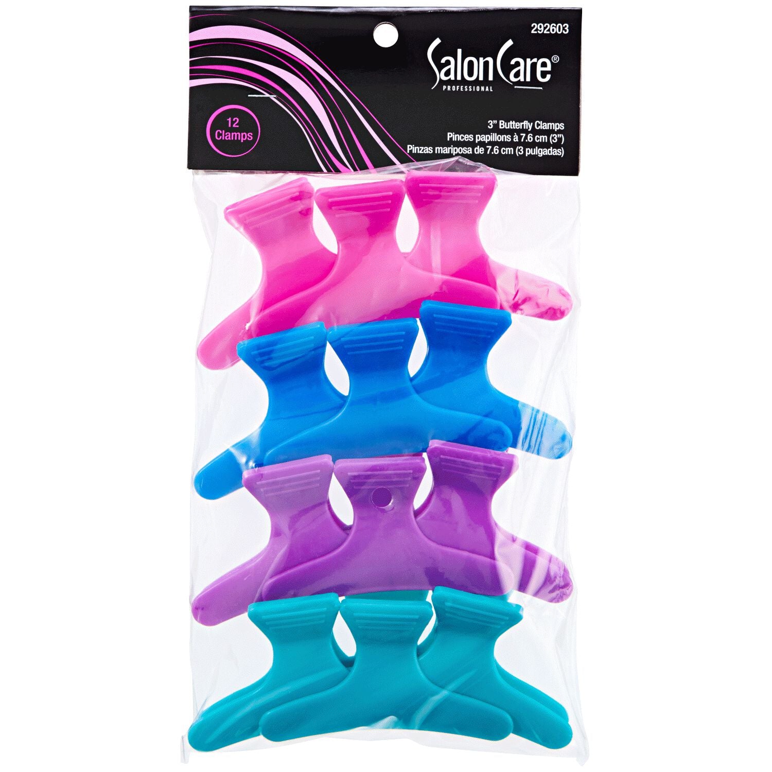 Salon Care 3 Inch Butterfly Clamps
